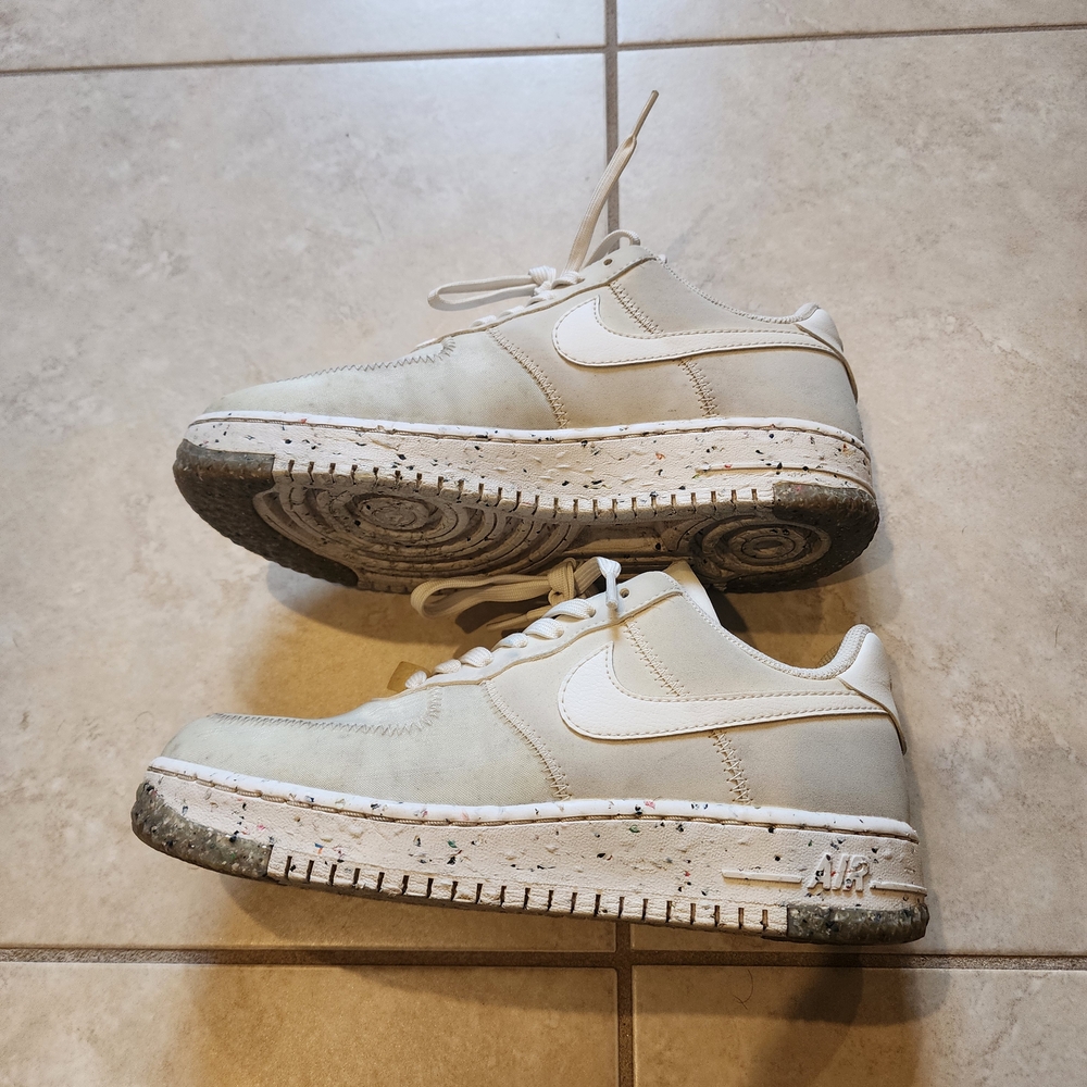 Nike Air Force 1 Crater Recycled Sneakers Casual Shoes White Womens 7